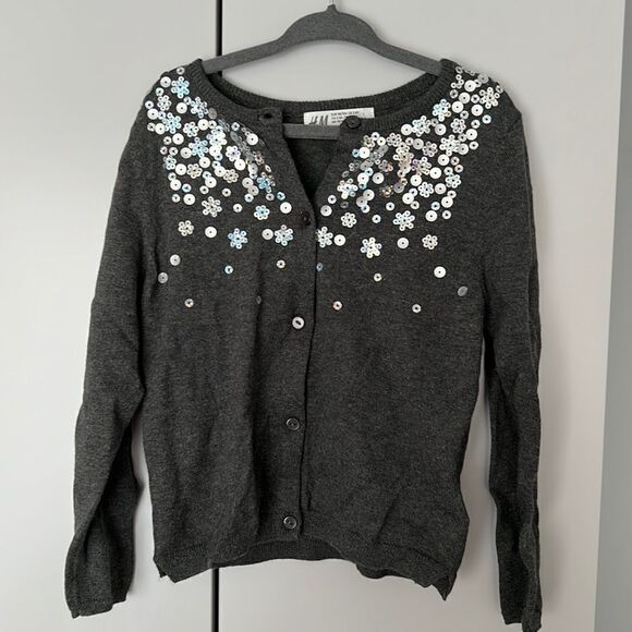 H&M toddler girl sequin snowflake sweater - Picture 1 of 3